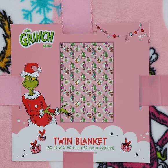 Dr. Seuss The Grinch Oversized Plush Throw Blanket 60X90" Twin Christmas Holiday - Picture 3 of 11